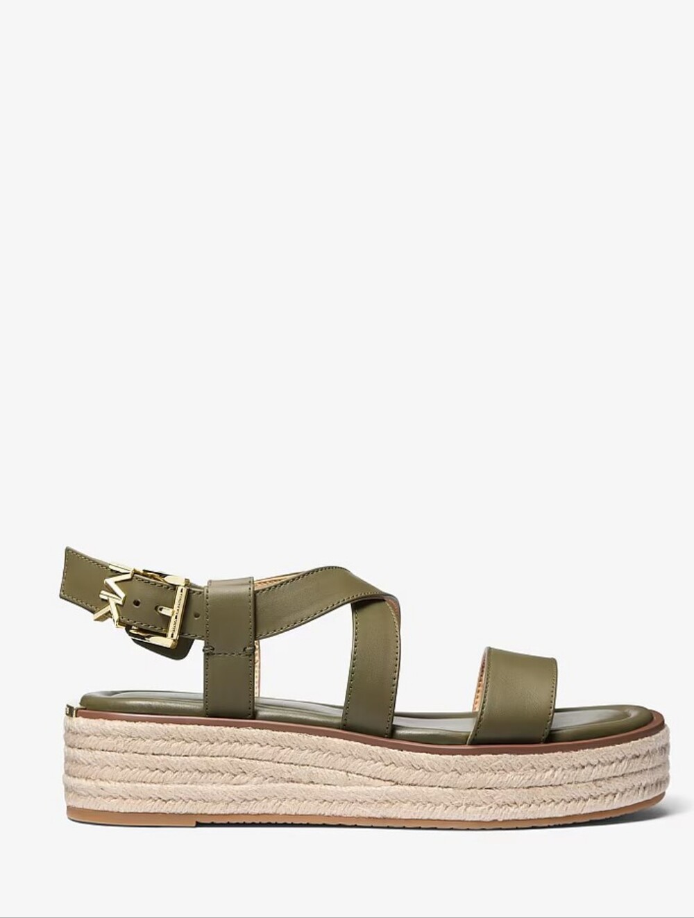 New In Box Michael Kors Lynn Leather Platform Espadrille Sandal Sz 8.5 - Picture 2 of 10